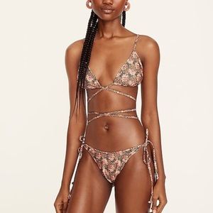 J.Crew J. Crew Ratti Italy Prism Floral string wrap around bikini like new
